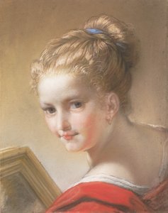 Studie av en jente i rødt, 1717.
