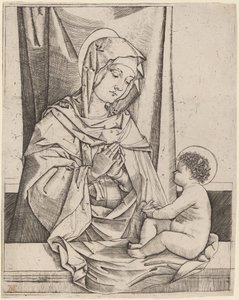Jomfruen og barnet av Benedetto Montagna