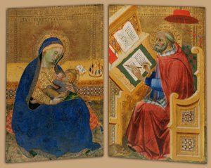Madonna av ydmykhet og St. Hieronymus av Benedetto di Bindo