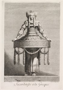 Gresk maskerade: Gresk Priestess Plate 8, 1771.