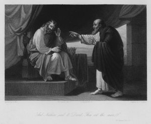 Nathan og David, II Samuel XII, 7 (gravering)