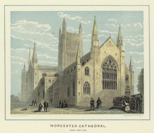 Worcester katedral, utsikt mot nordvest av Benjamin Baud