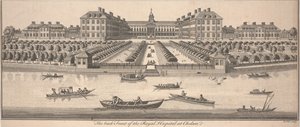 Baksiden av Royal Hospital i Chelsea, publisert 1756 (kobberstikk)
