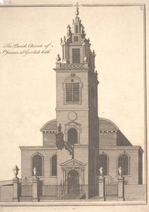 Parish Church of St. James Garlickhythe, ca. 1750 (gravering)