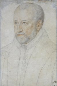 Portrett av Pierre de Ronsard (1524-1585) av Foulon, Benjamin (ca 1550-ca 1612). Svart kritt og sangvinsk på papir, størrelse: 33x23, andre halvdel av 1500-tallet, State Hermitage, St. Petersburg av Benjamin Foulon