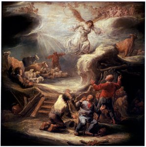 Bebudelsen til hyrdene, 1600-tallet. av Benjamin Gerritz Cuyp