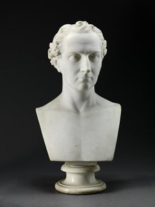 Portrettbyste av kunstnerens bror, billedhuggeren, John Gibson (1790-1866) 1837-38 (Carrara-marmor) av Benjamin Gibson
