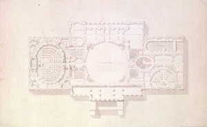 Plan for hovedhistorien til Capitol, USA, 1806
