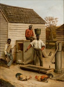 Barnyard Cock Fight, 1860 av Benjamin J. Severance