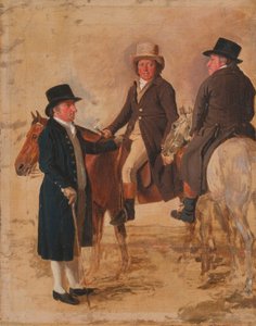 John Hilton, dommer av kurset på Newmarket; John Fuller, kursleder; og John Stevens, en trener av Benjamin Marshall