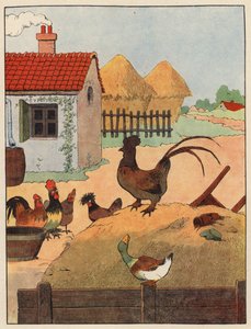 Illustrasjon for Chantecler av Benjamin Rabier (farge litho) av Benjamin Rabier