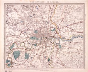 Kart over London, c1860 av Benjamin Rees Davies