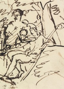 Figurstudie av en tilbakelent soldat av Benjamin Robert Haydon