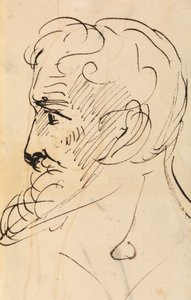 Portrettstudie, av en manns profil av Benjamin Robert Haydon