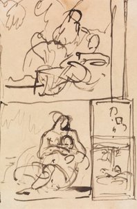 Studie for figurer som sitter av Benjamin Robert Haydon