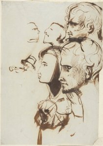 Studie av ansikter av Benjamin Robert Haydon