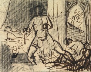 Studie av fuger i en dramatisk scene av Benjamin Robert Haydon