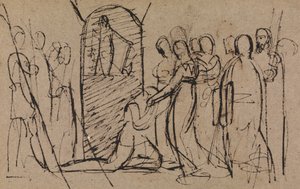 Studie av Mary, Queen of Scots, går til henrettelse av Benjamin Robert Haydon