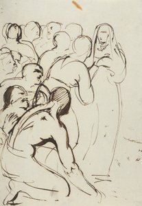 Studie av en gruppe figurer, knelende og stående av Benjamin Robert Haydon