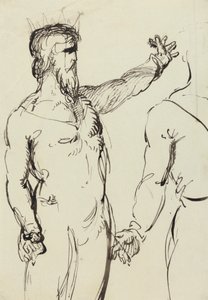 Studie av en mann med utstrakt arm av Benjamin Robert Haydon