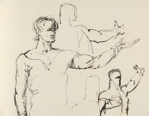 Studie av en mann med utstrakt arm av Benjamin Robert Haydon