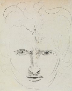 Studie av en manns uttrykksfulle ansikt av Benjamin Robert Haydon
