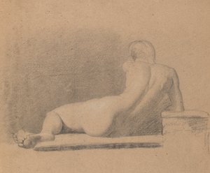 Studie av en liggende, naken figur av Benjamin Robert Haydon