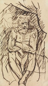 Studie av en sittende mann, som røyker en pipe av Benjamin Robert Haydon