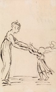Studie av en kvinne og et barn som leker av Benjamin Robert Haydon