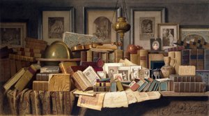 A Connoisseurs Corner (blyant og akvarell) av Benjamin Walter Spiers