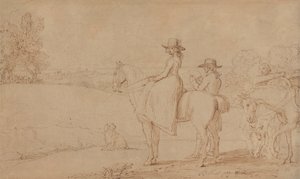 En kunstner skisserer i Windsor Park av Benjamin West