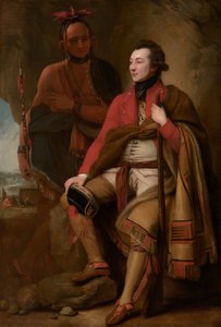 Oberst Guy Johnson og Karonghyontye (kaptein David Hill) av Benjamin West