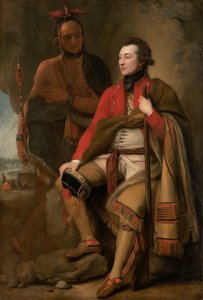 Oberst Guy Johnson og Karonghyontye-kaptein David Hill, 1776. av Benjamin West