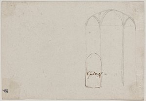 Tverrsnitt av en gotisk kirke [verso] av Benjamin West
