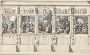 Design for en vegg i kapellet for åpenbaring av Benjamin West