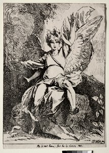 Eksemplarer av polyautografi: Engelen ved Kristi grav, 1801. av Benjamin West