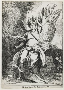 The Angel of the Resurrection , fra "Eksempler av polyautografi" av Benjamin West