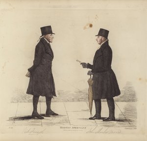 Eminente Edinburghians, aka Modern Athenians, Robert Forsyth, Esq, Advocate, John Shank More, Esq, LLD, Advocate (farget gravering) av Benjamin William Crombie