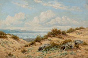 Sanddyner på Conwy (Olje på lerret) av Benjamin Williams Leader