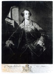 Portrett av Charles Watson-Wentworth, andre markis av Rockingham (1730-82), gravert av Richard Houston (1721-75)