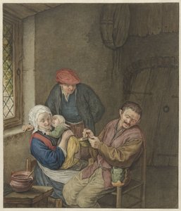 Bondefamilie i interiør av Benjamin Wolff