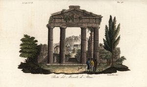 Ruinene av porten til Athena Archegetis, ved Roman Agora eller Forum Romanum, Athen, Hellas av Bennardoni Bennardoni