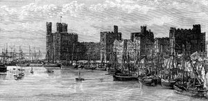 Caernarfon Castle, Gwynedd, Wales, 1800-tallet.