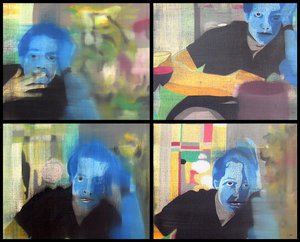 Mann på månen, 2003 (olje på fire sammenstilte lerret)
