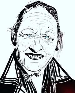 Surportrett: Joséphine Bacon 1, 2021 (akryl på papir)