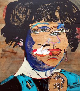 Overportrett: Whitney Houston, 2020 (olje og akryl på tre) av Benoit Erwann Boucherot