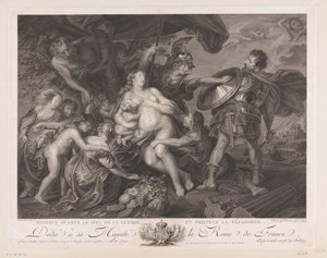 Minerva beschermt fra Vruchtbaarheid tegen March Minerva avskjediger krigsguden og beskytter fruktbarhet (tittel på objekt) av Benoit Louis Henriquez