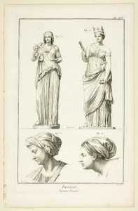 Design: Draperte figurer, fra Encyclopédie av Benoit Louis Prevost
