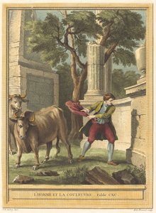 Mannen og slangen (Man and the Snake) av Benoît Louis Prévost after Jean Baptiste Oudry