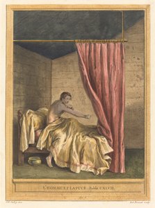 Mannen og loppen (Mannen med lopper) av Benoît Louis Prévost after Jean Baptiste Oudry